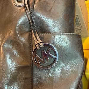 Michael Kors MK Shimmering Silver Tote